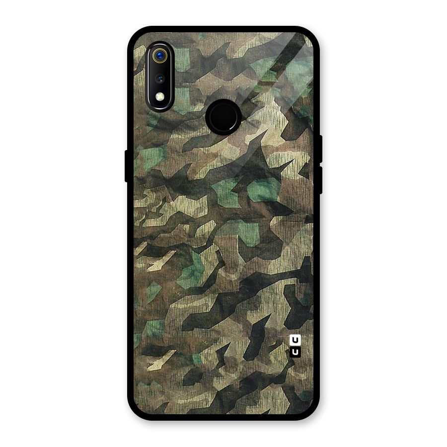 Rugged Army Glass Back Case for Realme 3