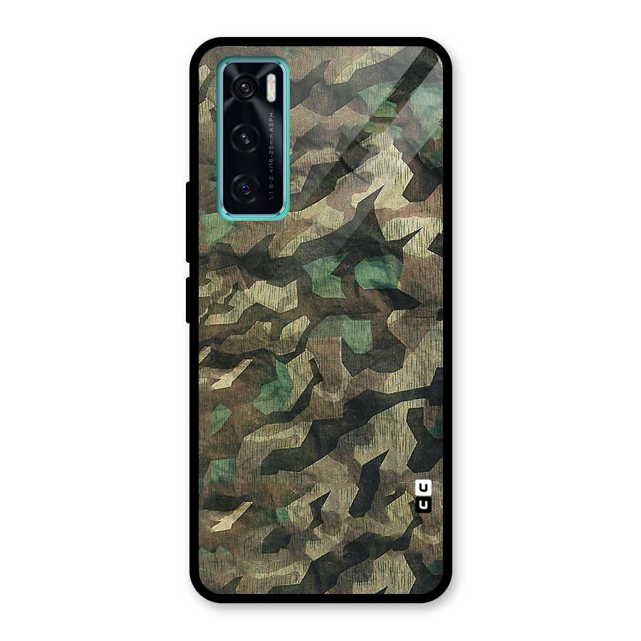 Rugged Army Glass Back Case for Vivo V20 SE