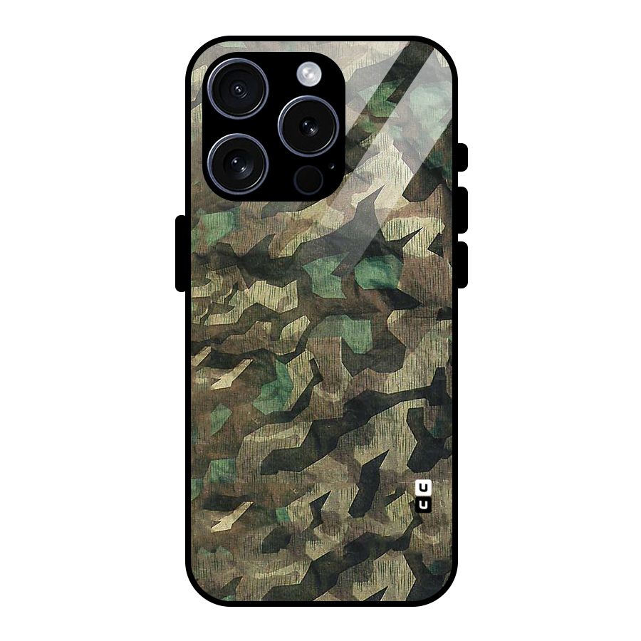 Rugged Army Glass Back Case for iPhone 15 Pro