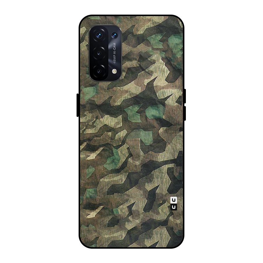 Rugged Army Metal Back Case for Oppo A74 5G