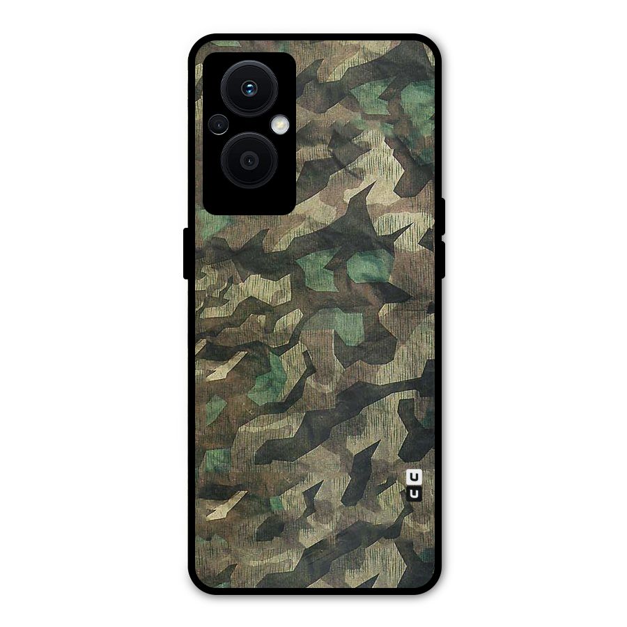 Rugged Army Metal Back Case for Oppo F21 Pro 5G