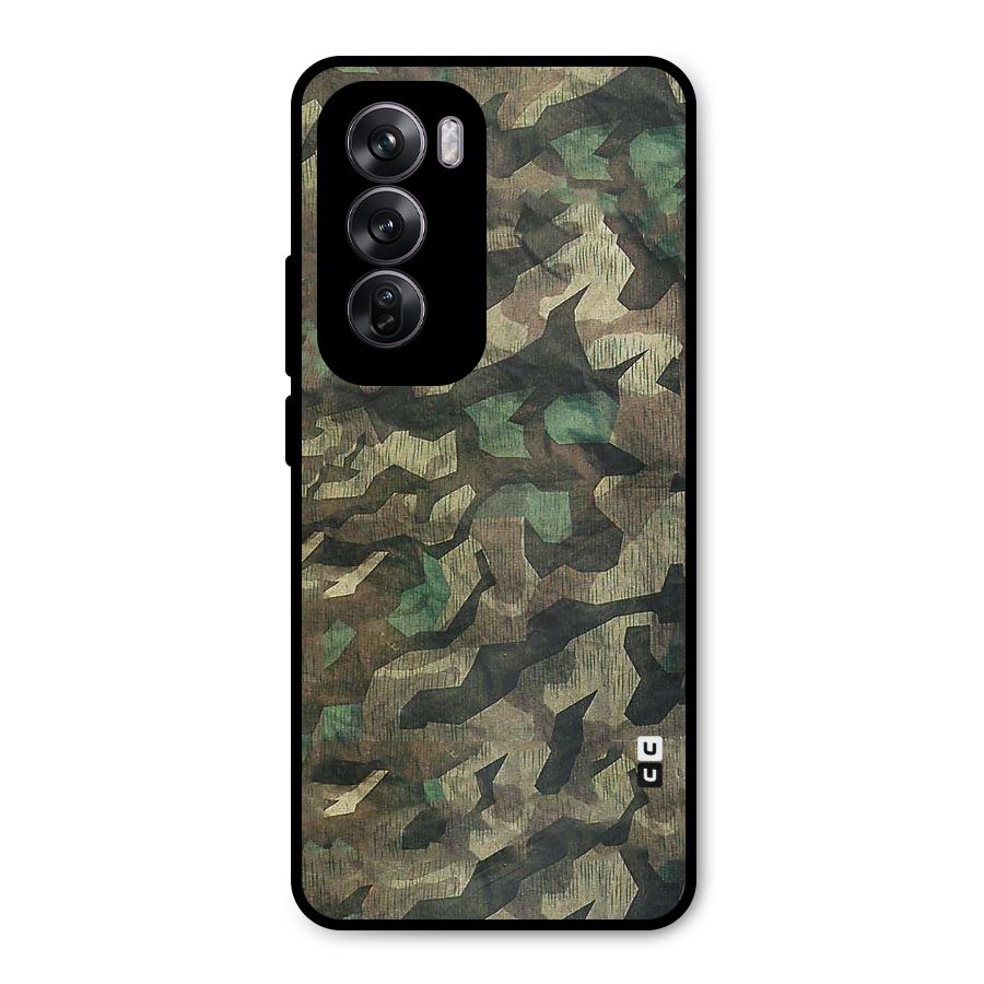 Rugged Army Metal Back Case for Oppo Reno12 Pro