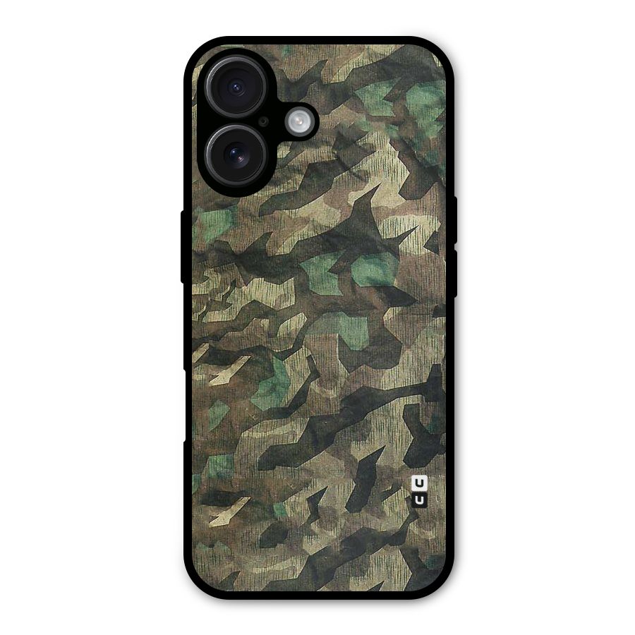 Rugged Army Metal Back Case for iPhone 16