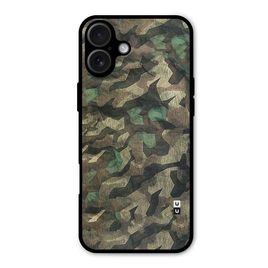 Rugged Army Metal Back Case for iPhone 16 Plus