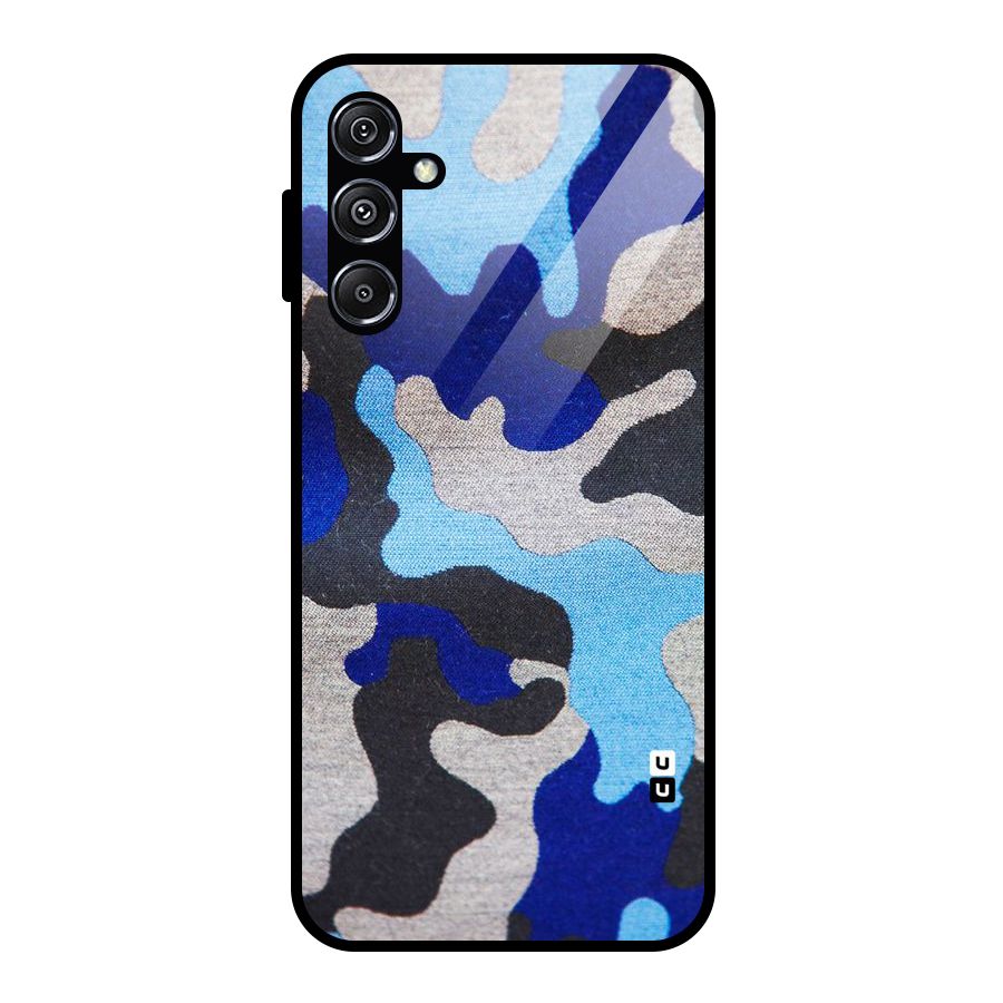 Rugged Camouflage Glass Back Case for Galaxy M34 5G