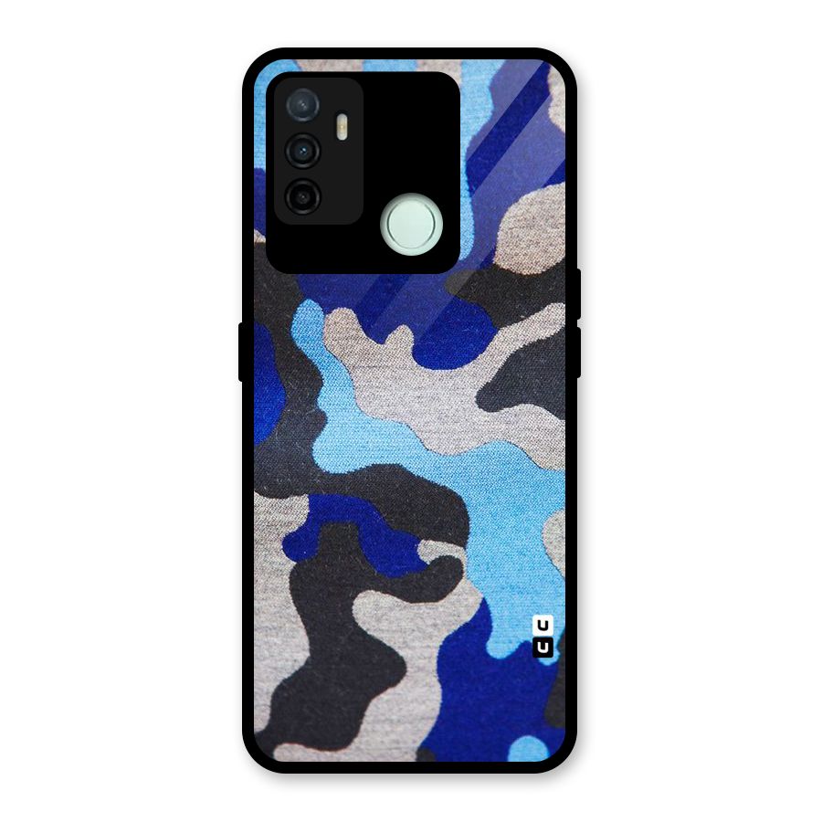Rugged Camouflage Glass Back Case for Oppo A53
