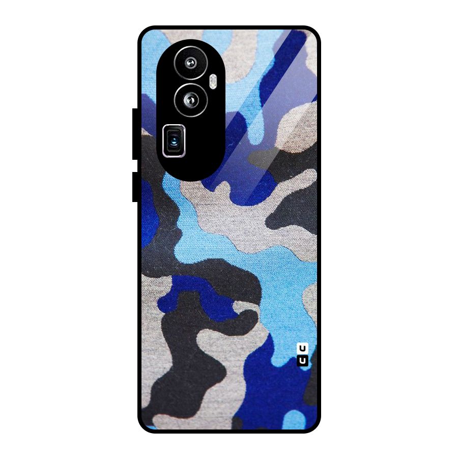 Rugged Camouflage Glass Back Case for Oppo Reno10 Pro Plus