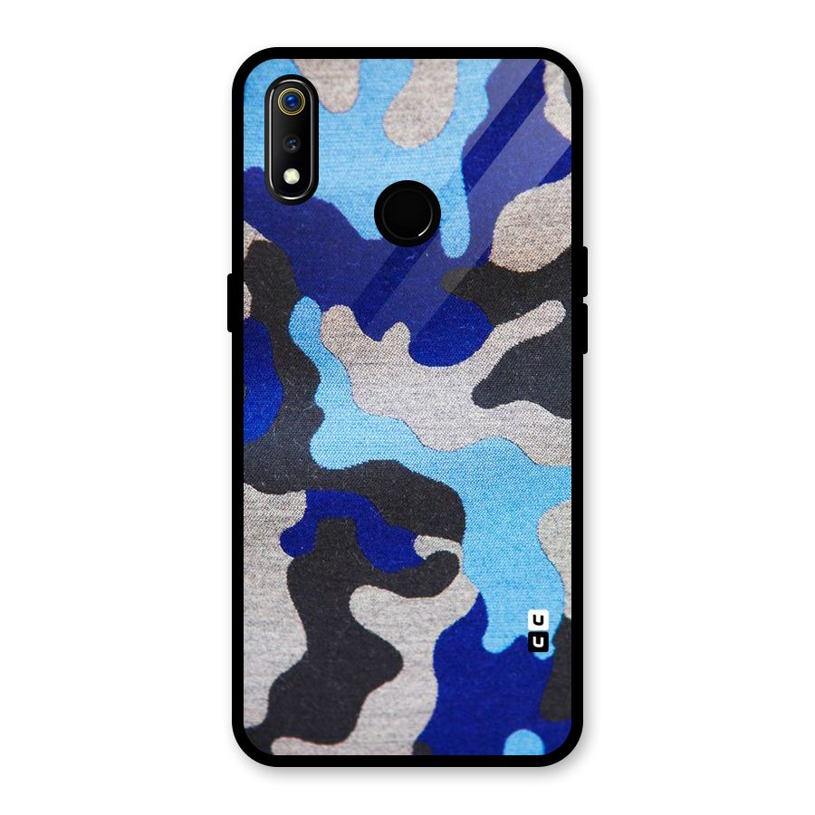 Rugged Camouflage Glass Back Case for Realme 3i