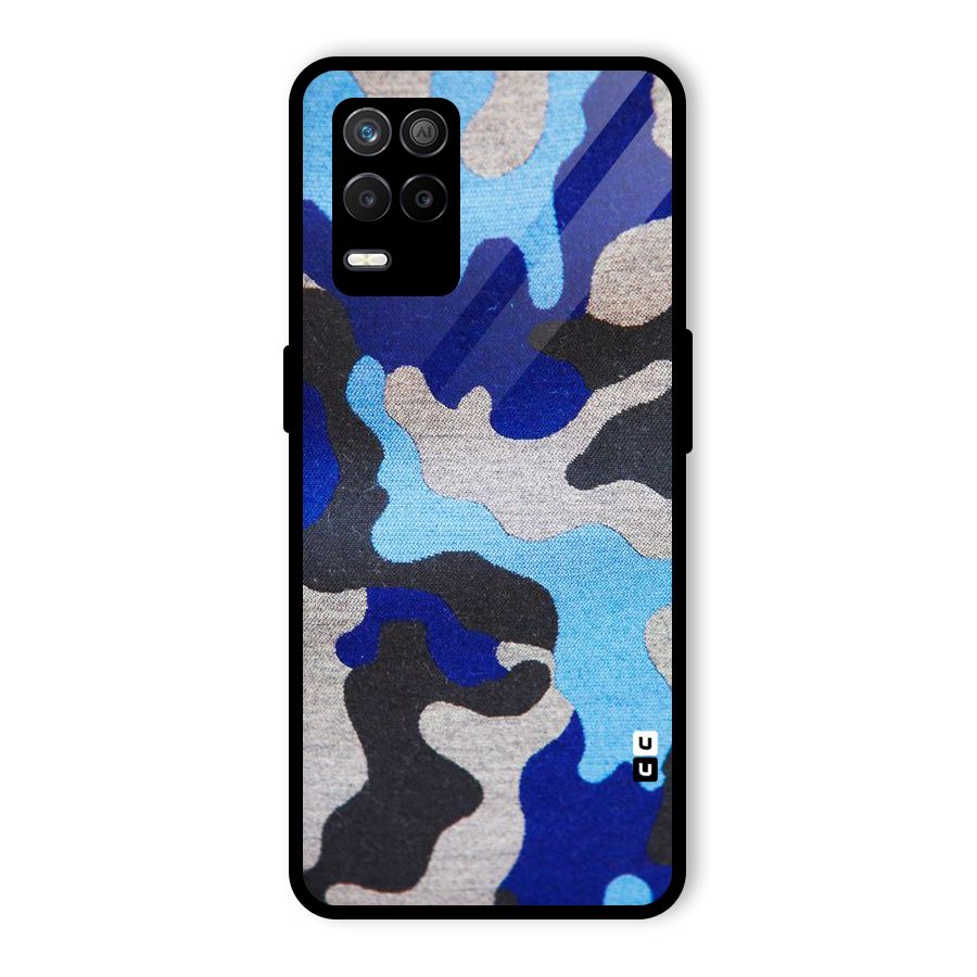 Rugged Camouflage Glass Back Case for Realme 8s 5G