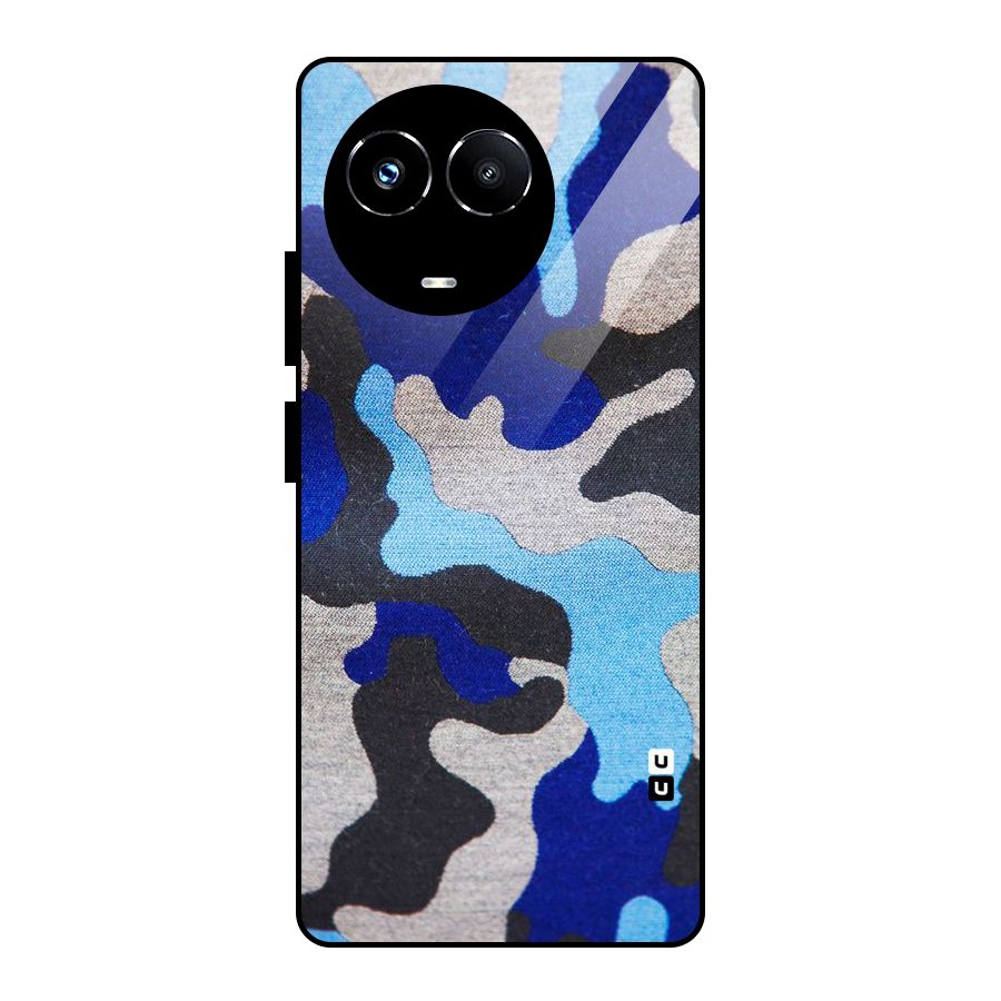 Rugged Camouflage Glass Back Case for Realme Narzo 60X