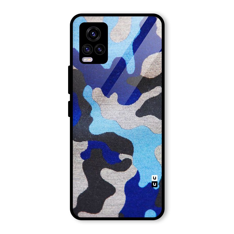 Rugged Camouflage Glass Back Case for Vivo V20 2021