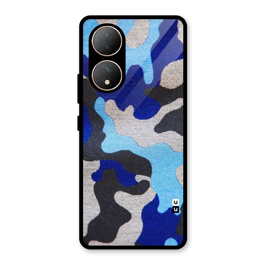 Rugged Camouflage Glass Back Case for Vivo Y100A