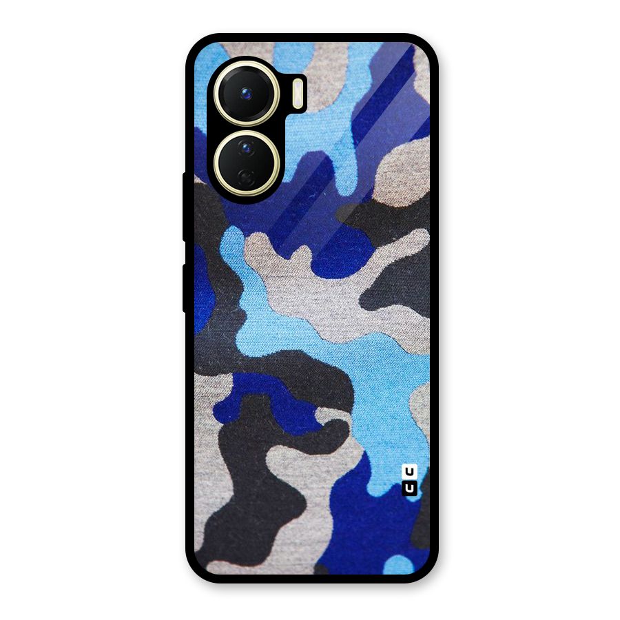 Rugged Camouflage Glass Back Case for Vivo Y56