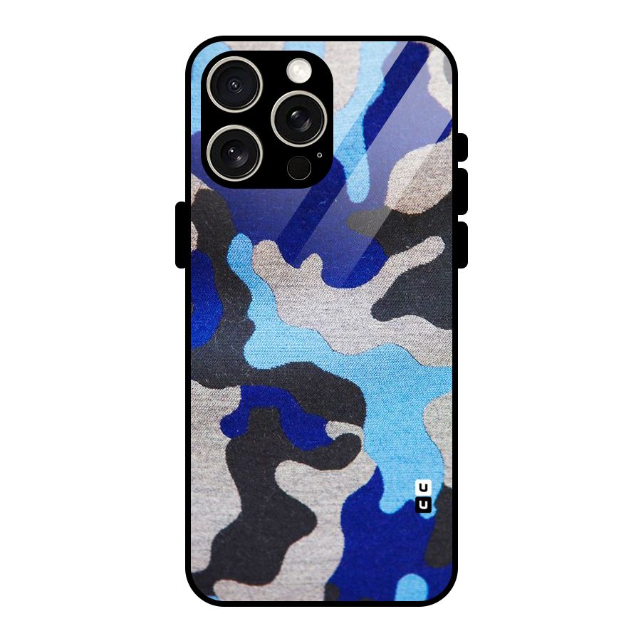 Rugged Camouflage Glass Back Case for iPhone 15 Pro Max