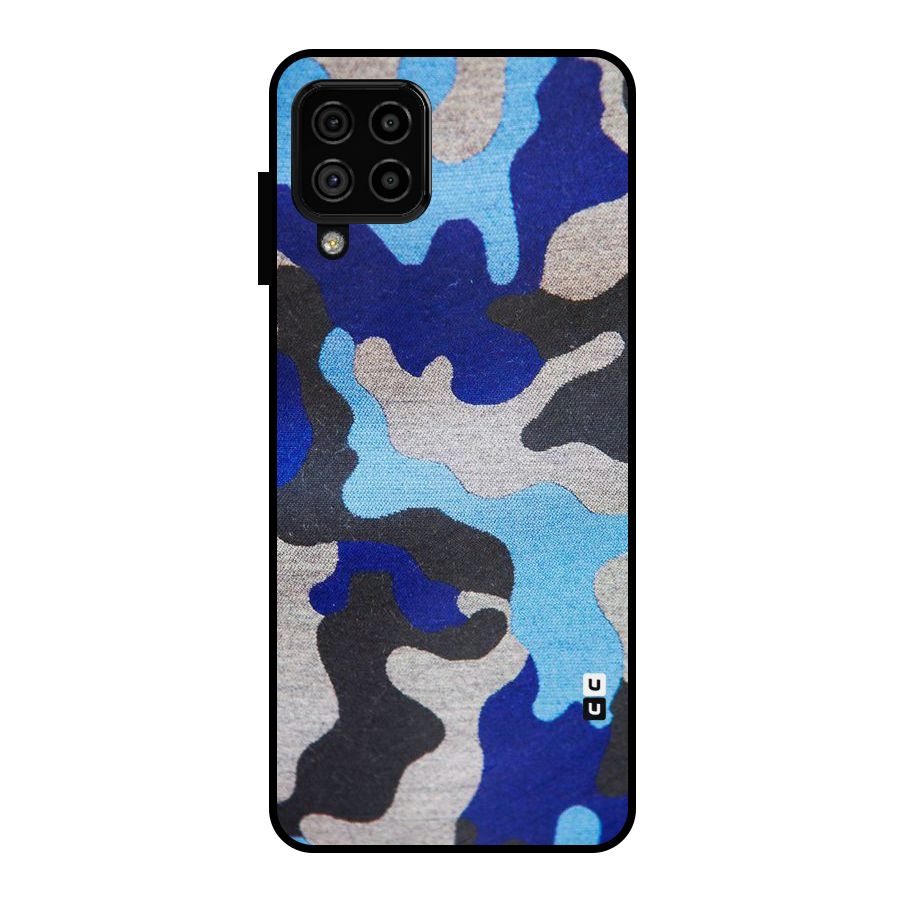 Rugged Camouflage Metal Back Case for Galaxy A22 4G