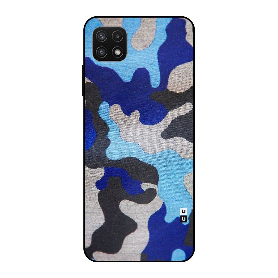 Rugged Camouflage Metal Back Case for Galaxy A22 5G