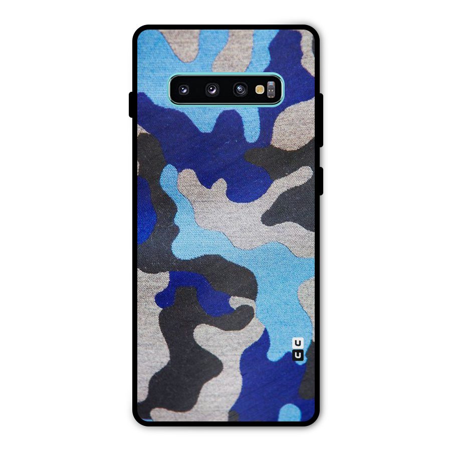 Rugged Camouflage Metal Back Case for Galaxy S10 Plus