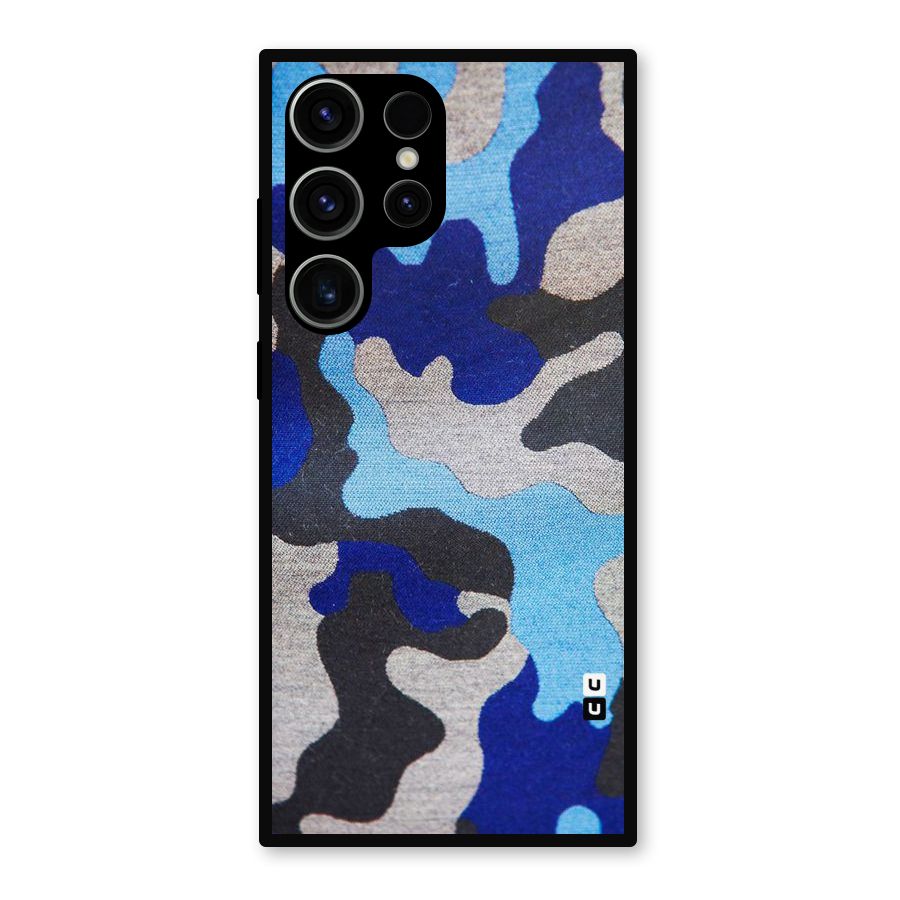 Rugged Camouflage Metal Back Case for Galaxy S23 Ultra