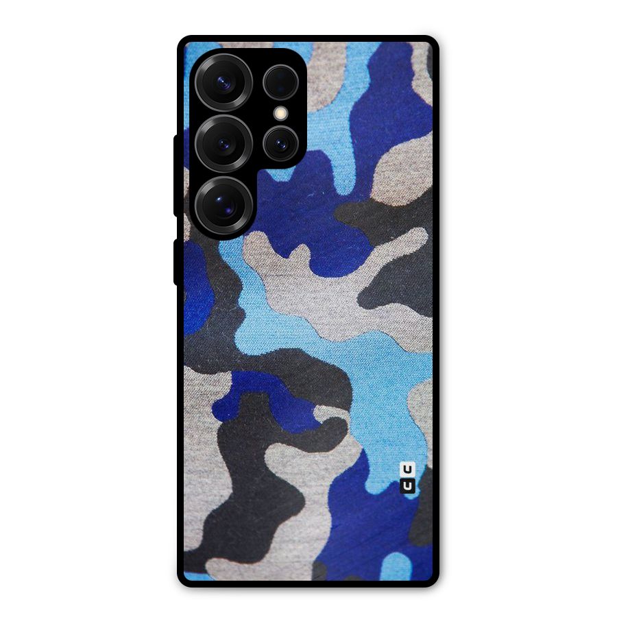 Rugged Camouflage Metal Back Case for Galaxy S25 Ultra