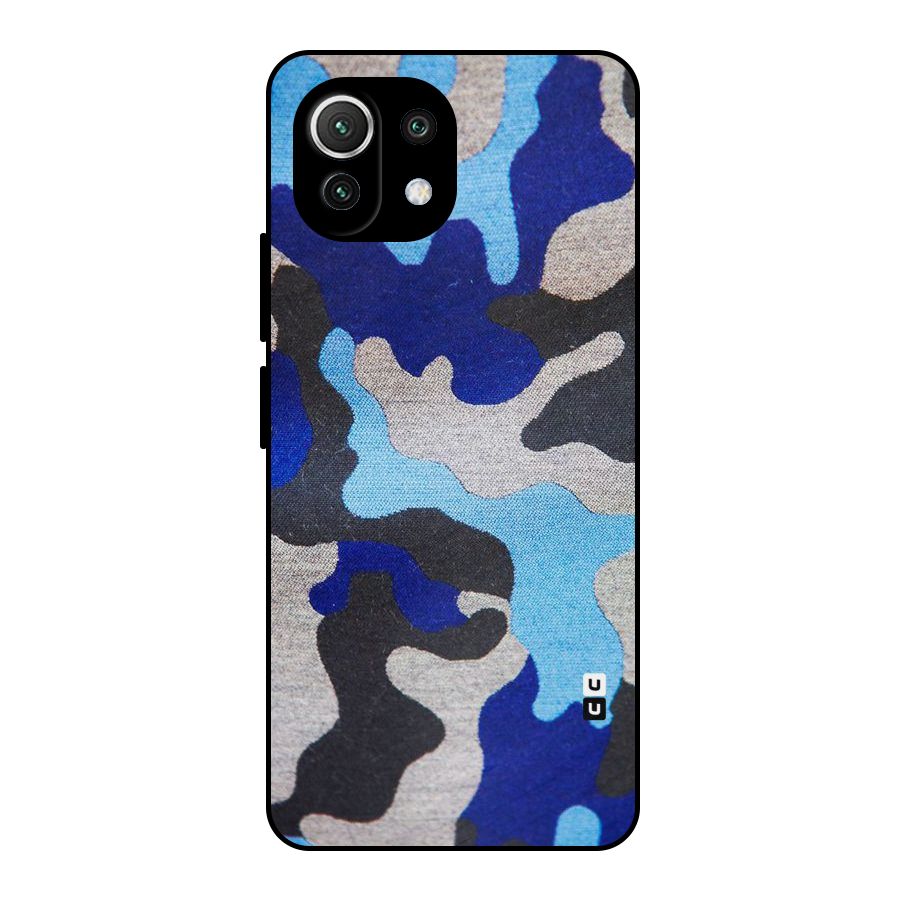 Rugged Camouflage Metal Back Case for Mi 11 Lite NE 5G