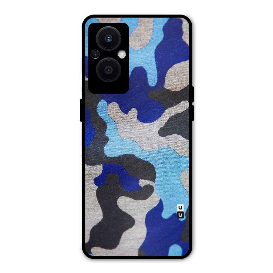 Rugged Camouflage Metal Back Case for Oppo F21s Pro 5G