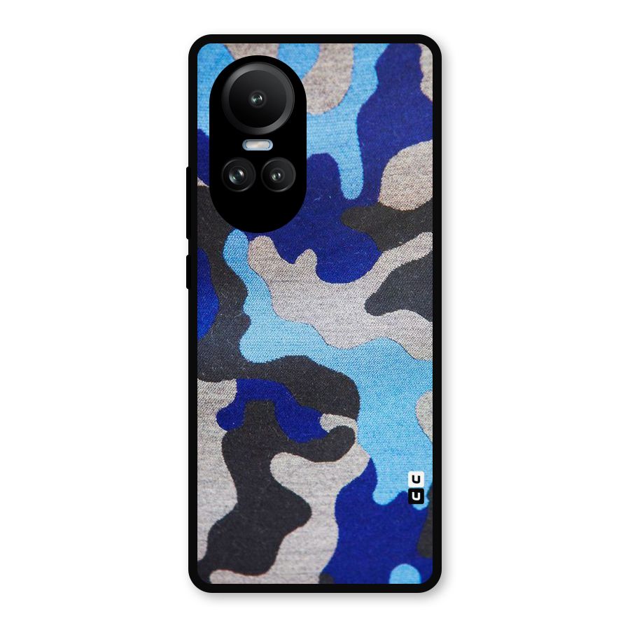 Rugged Camouflage Metal Back Case for Oppo Reno10 Pro