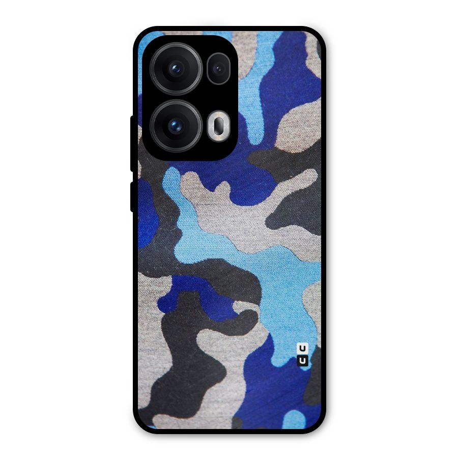 Rugged Camouflage Metal Back Case for Oppo Reno13 Pro