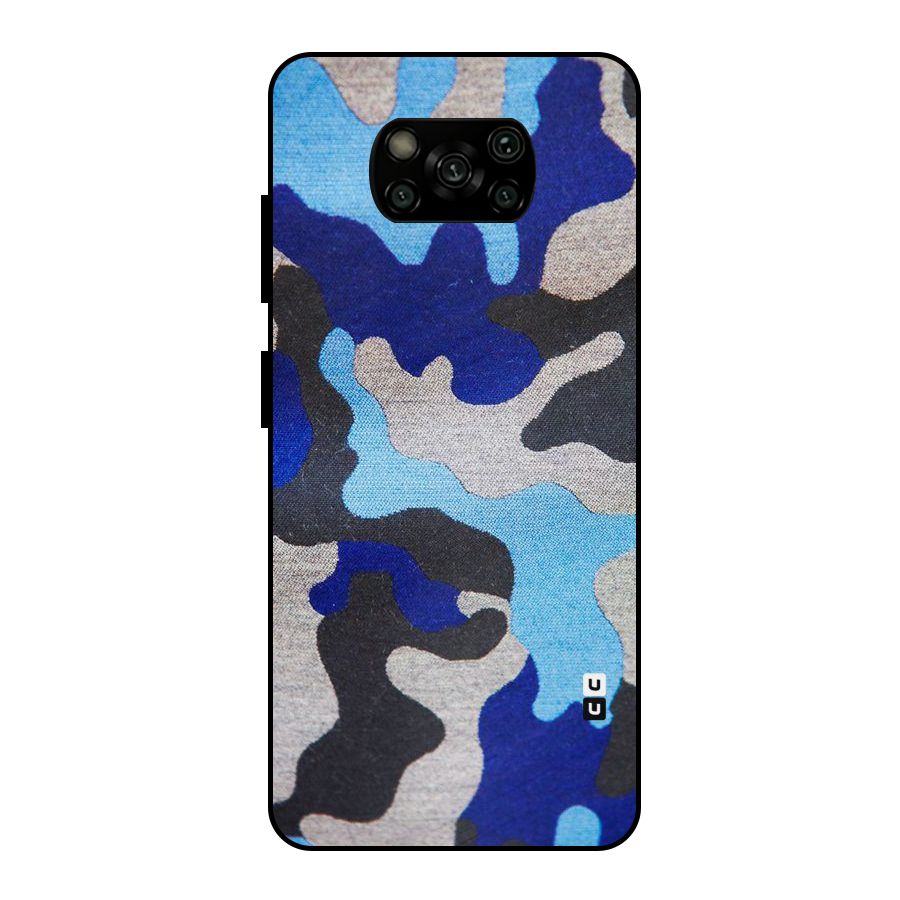 Rugged Camouflage Metal Back Case for Poco X3