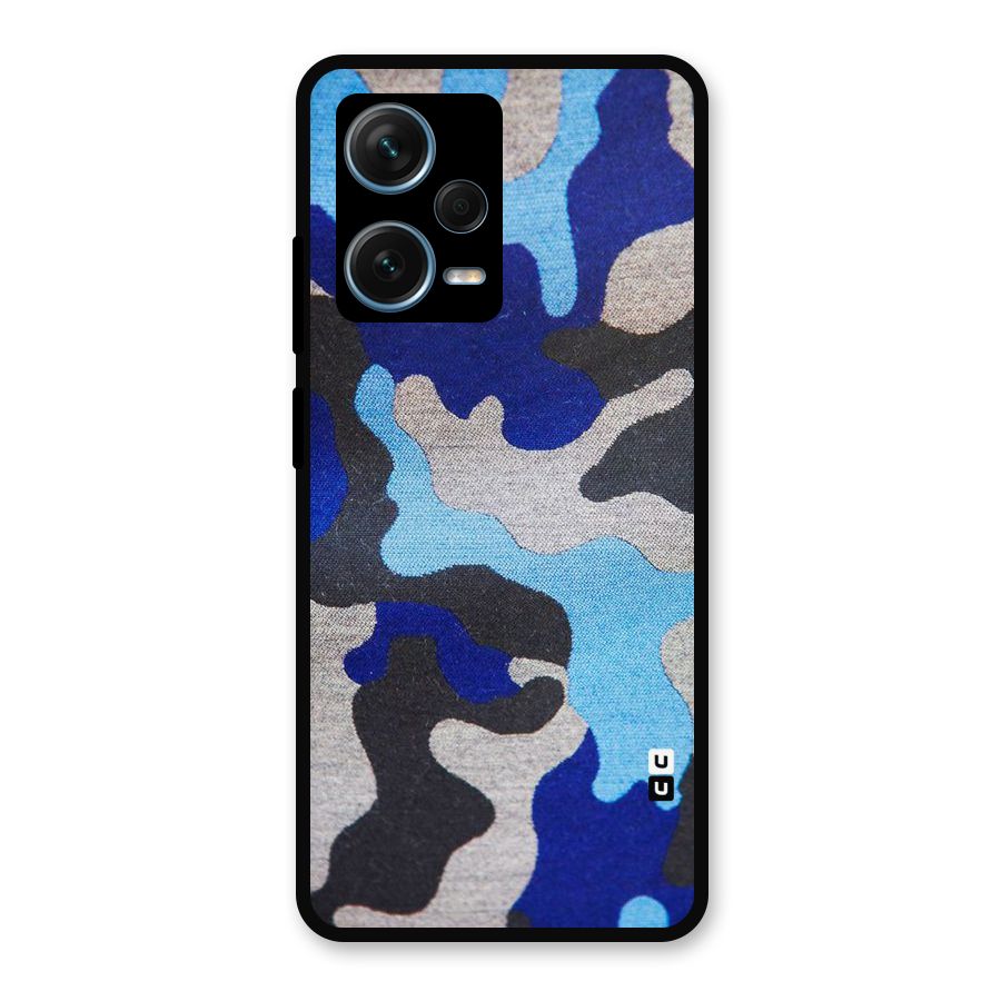 Rugged Camouflage Metal Back Case for Redmi Note 12 Pro Plus 5G