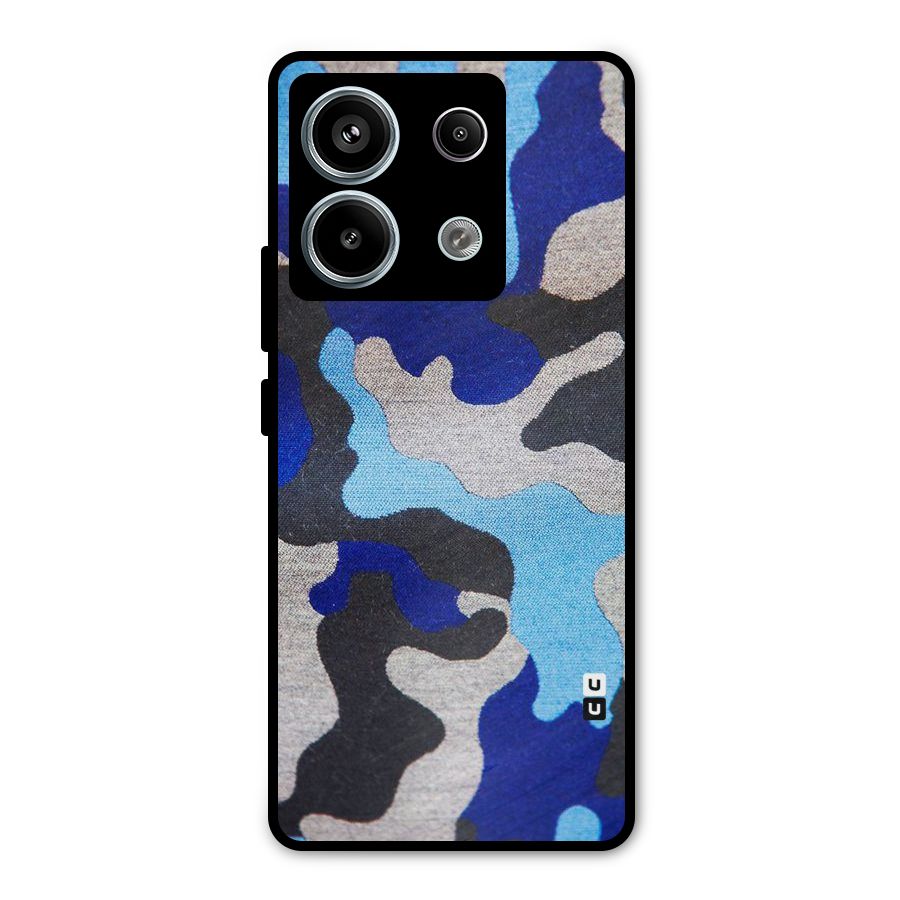 Rugged Camouflage Metal Back Case for Redmi Note 13 Pro 5G