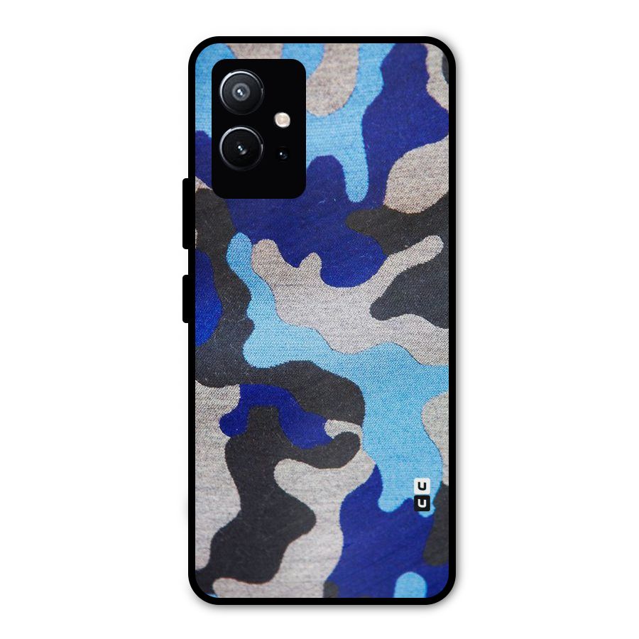 Rugged Camouflage Metal Back Case for Vivo T1 5G