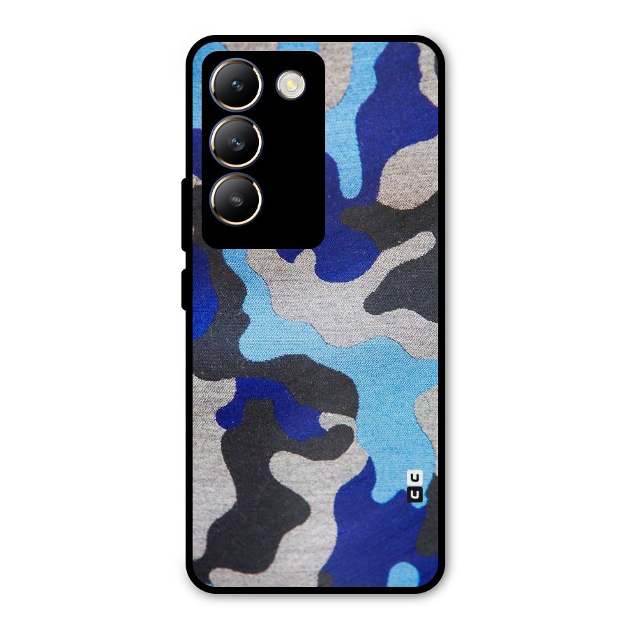 Rugged Camouflage Metal Back Case for Vivo T3 5G