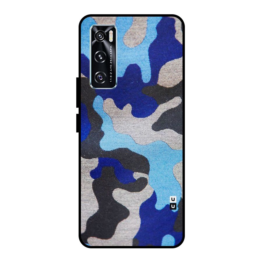 Rugged Camouflage Metal Back Case for Vivo V20 SE