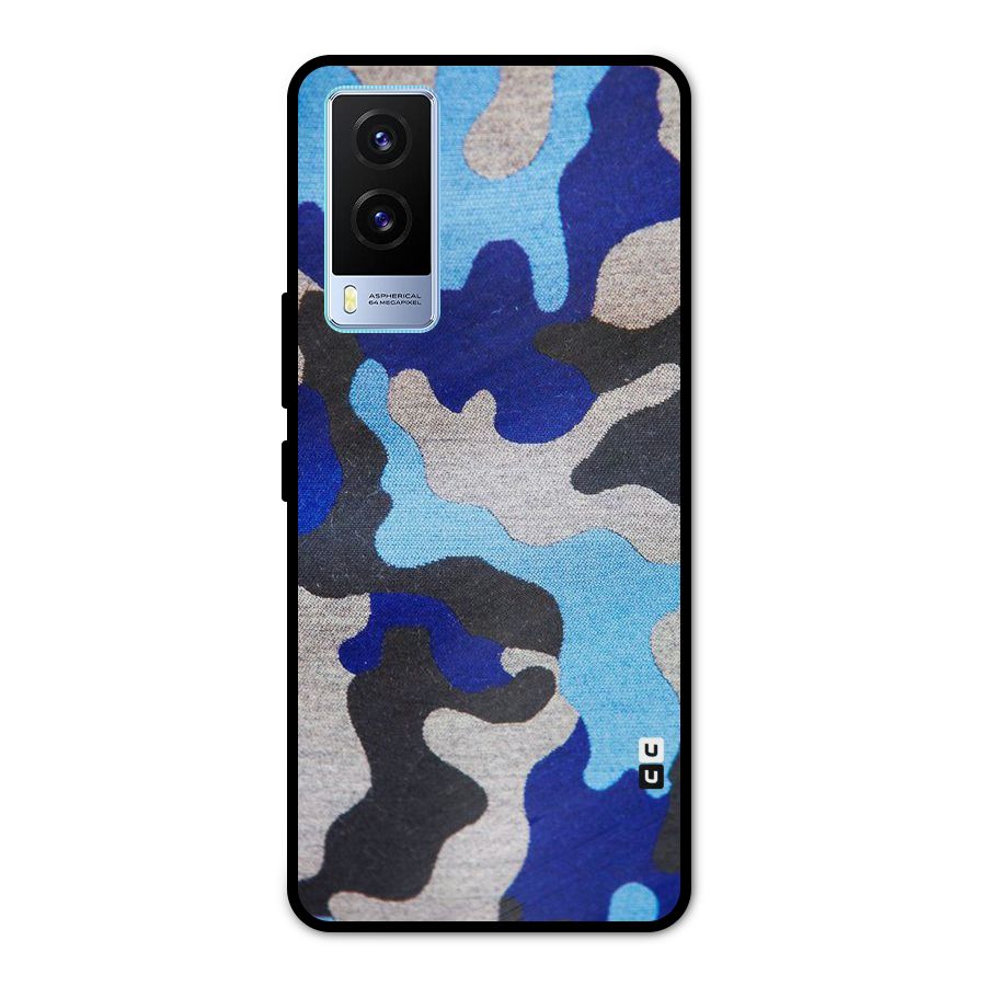 Rugged Camouflage Metal Back Case for Vivo V21e 5G