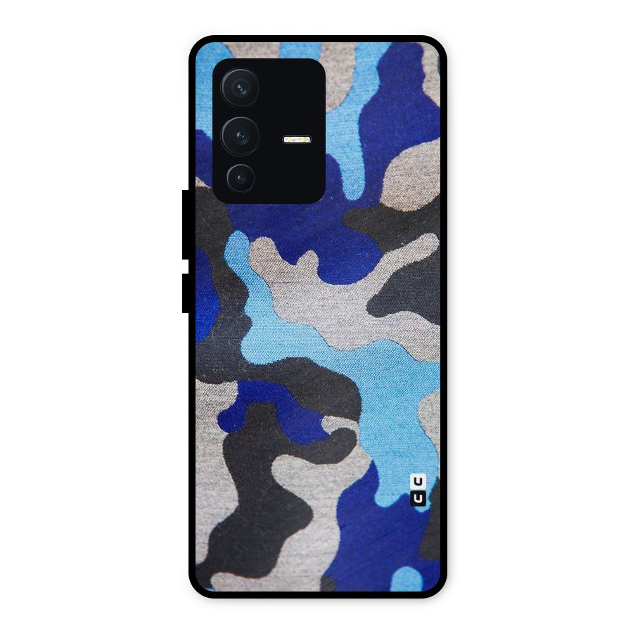 Rugged Camouflage Metal Back Case for Vivo V23 5G