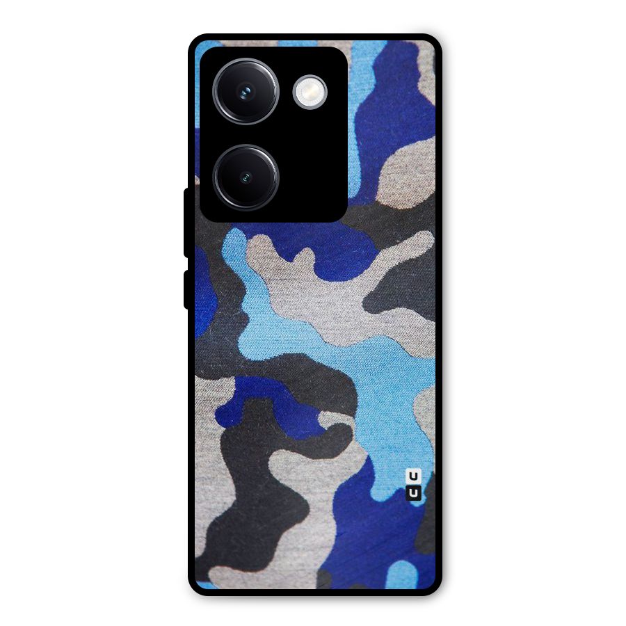 Rugged Camouflage Metal Back Case for Vivo Y300 Plus