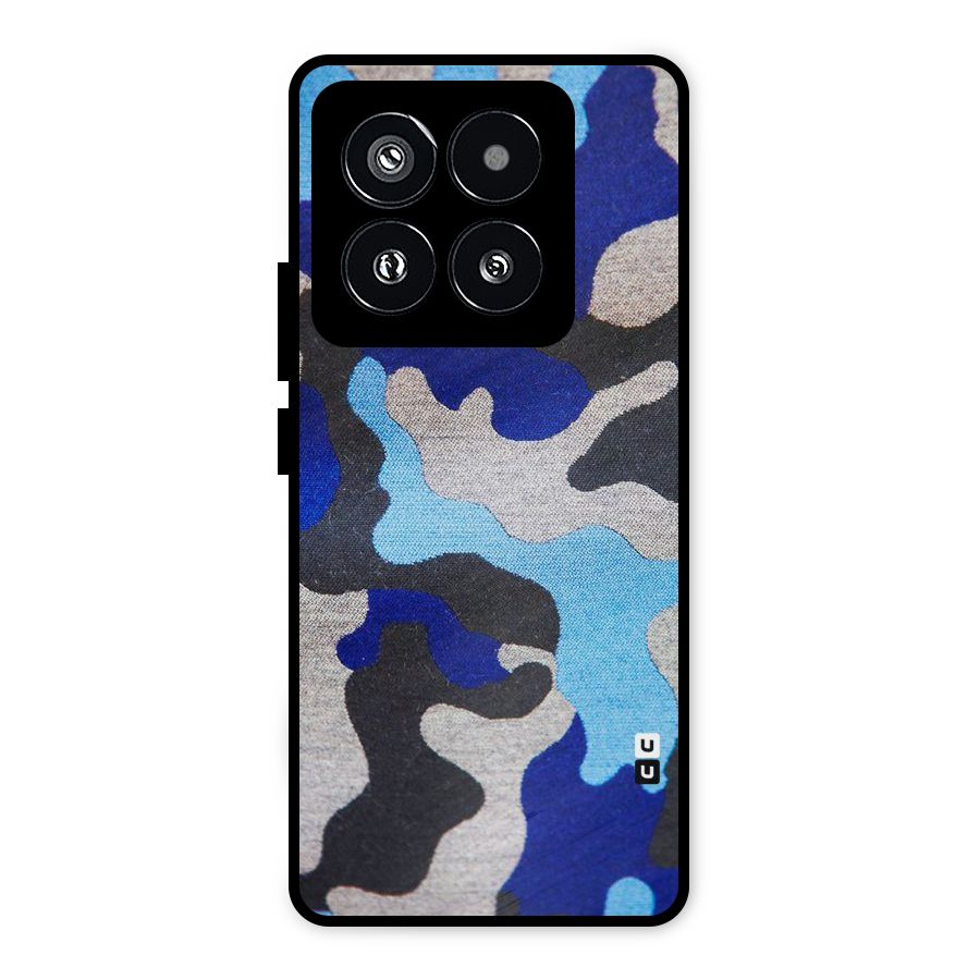 Rugged Camouflage Metal Back Case for Xiaomi 14 Pro