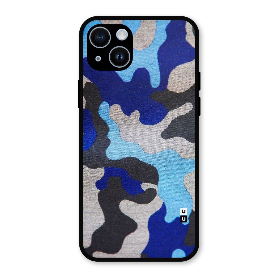 Rugged Camouflage Metal Back Case for iPhone 14