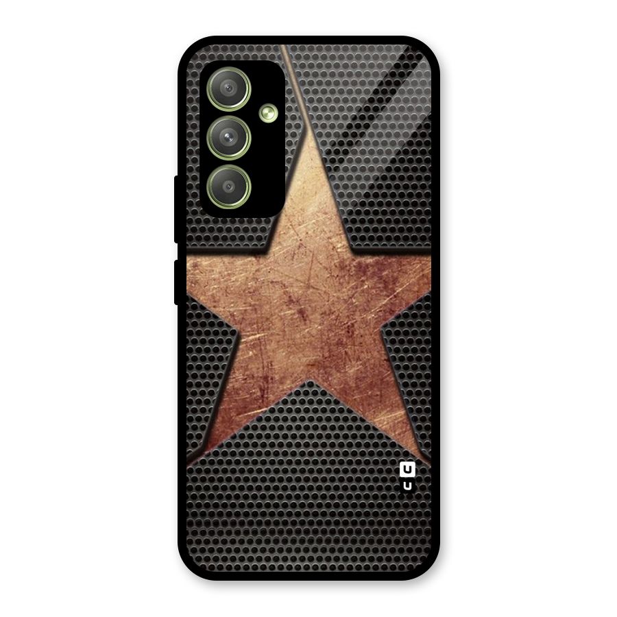 Rugged Gold Star Glass Back Case for Galaxy A54