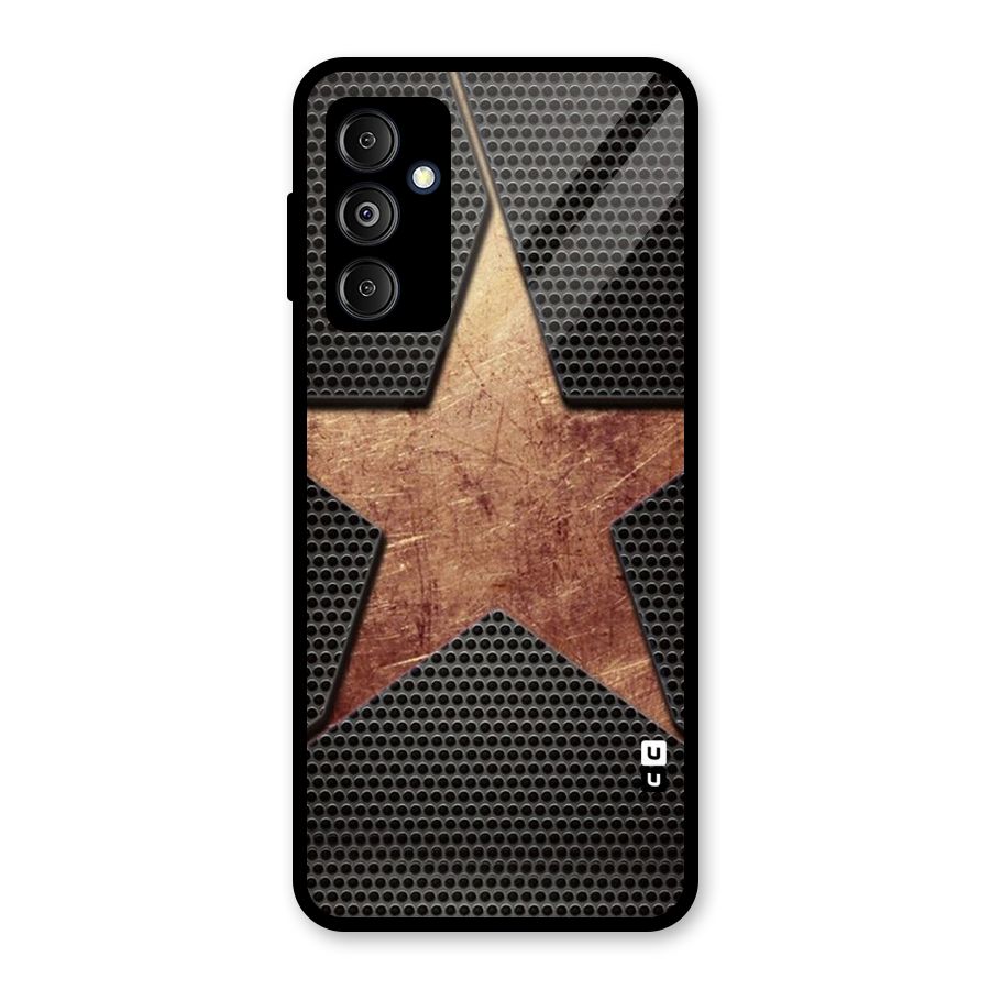 Rugged Gold Star Glass Back Case for Galaxy M14 5G