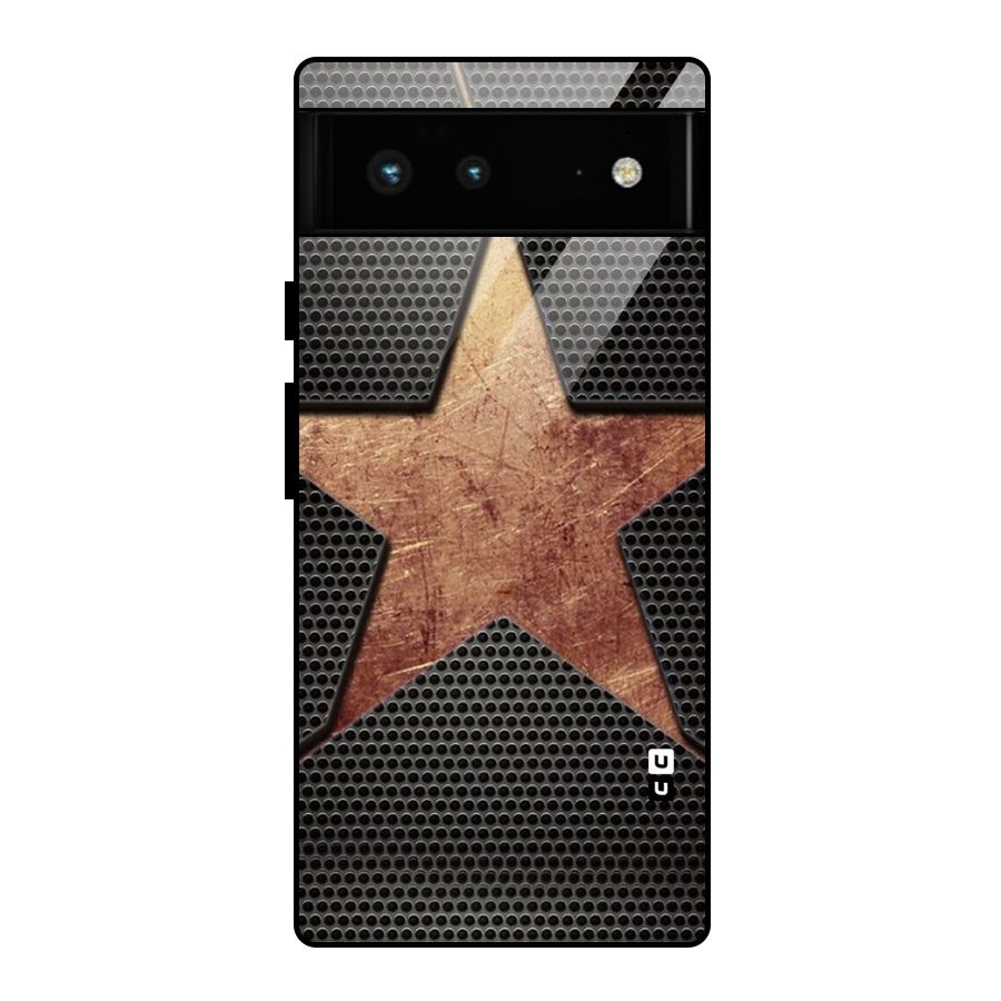 Rugged Gold Star Glass Back Case for Google Pixel 6