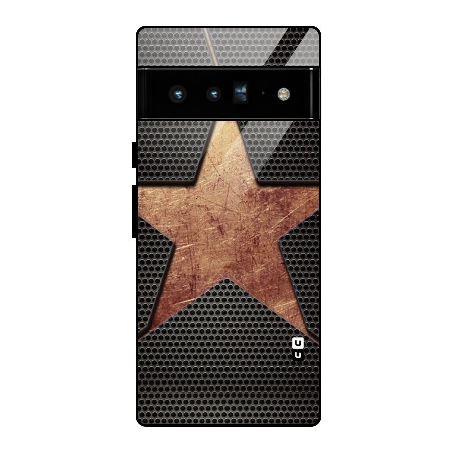 Rugged Gold Star Glass Back Case for Google Pixel 6 Pro