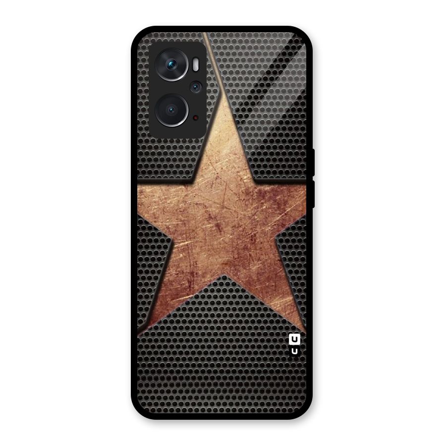 Rugged Gold Star Glass Back Case for Oppo K10 4G