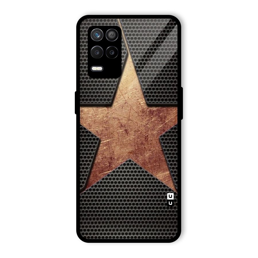 Rugged Gold Star Glass Back Case for Realme 8s 5G
