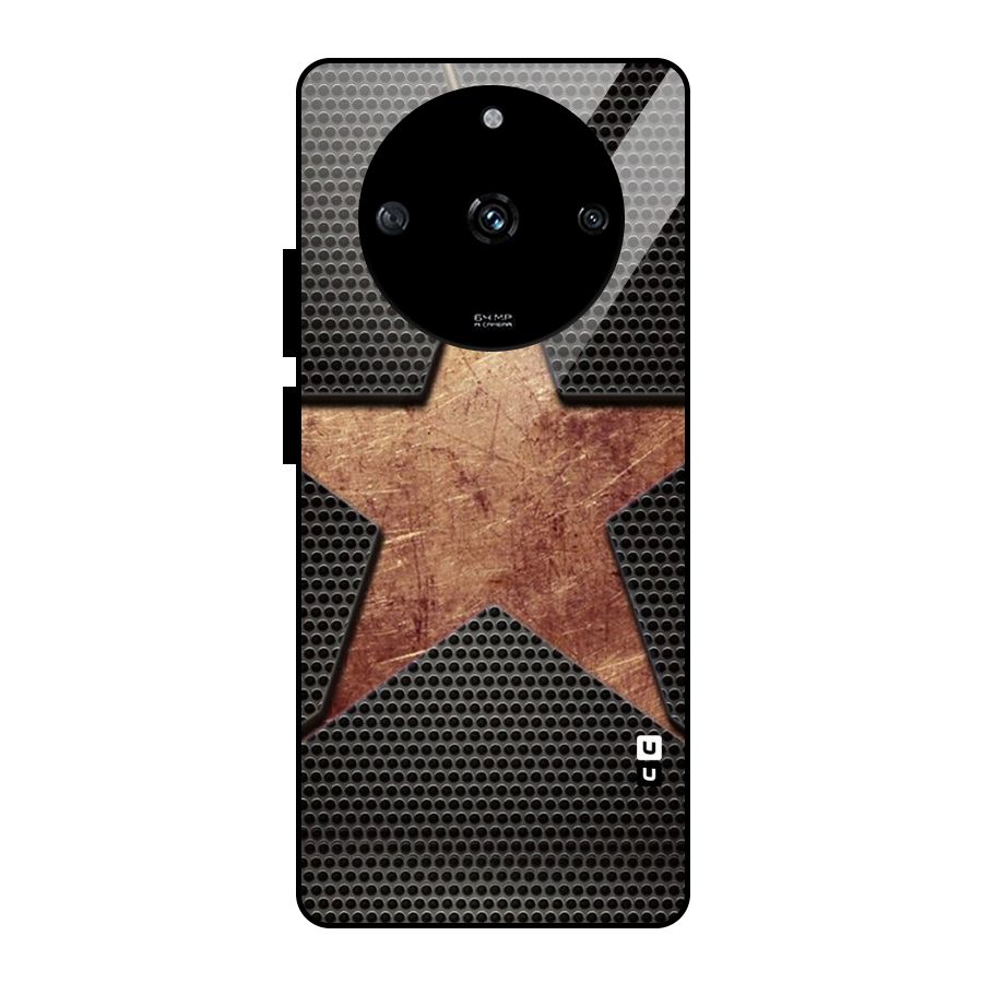 Rugged Gold Star Glass Back Case for Realme Narzo 60 5G