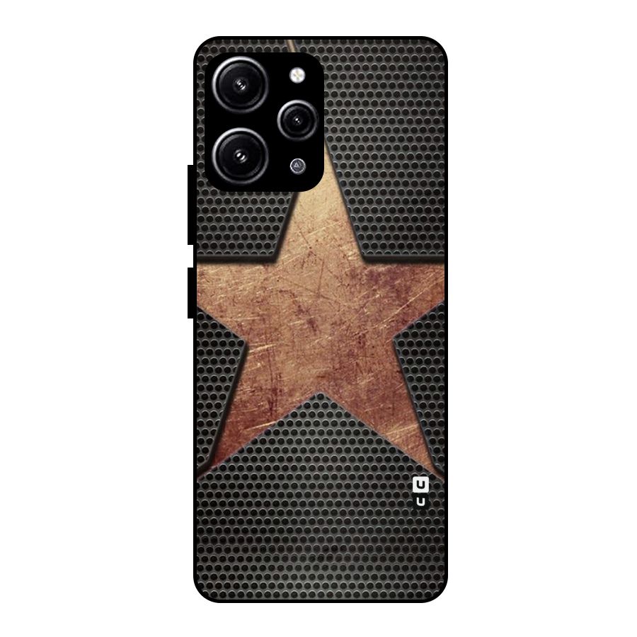 Rugged Gold Star Glass Back Case for Redmi 12 4G