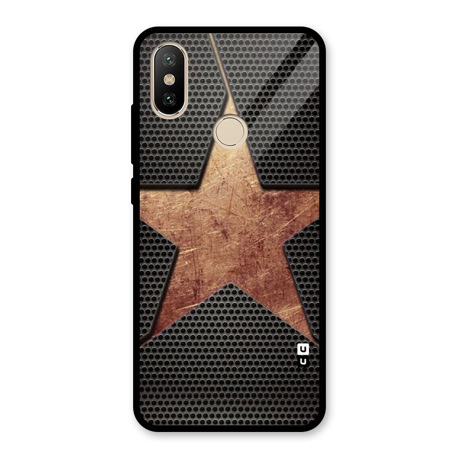 Rugged Gold Star Glass Back Case for Redmi A2