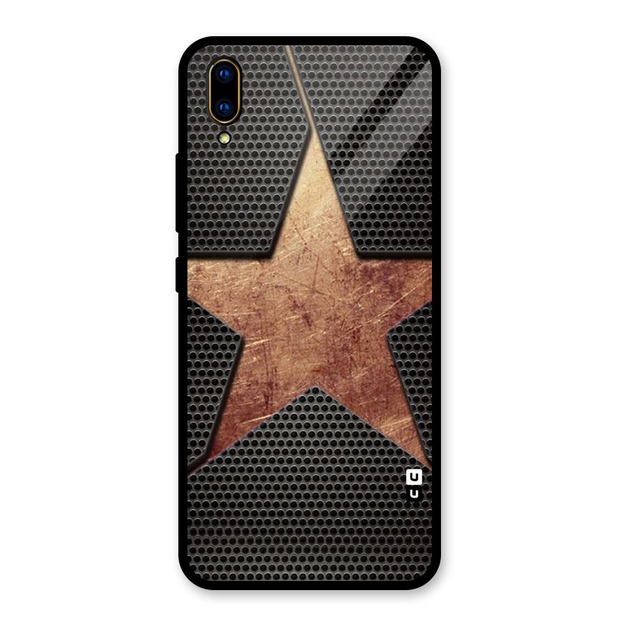 Rugged Gold Star Glass Back Case for Vivo V11 Pro