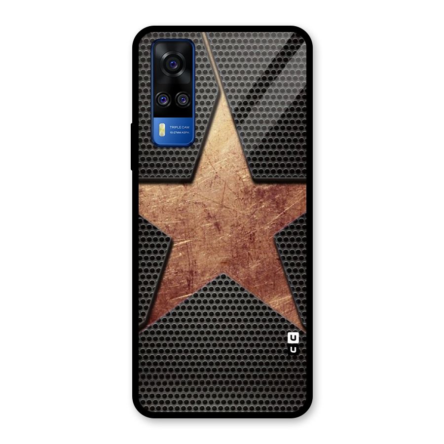 Rugged Gold Star Glass Back Case for Vivo Y31