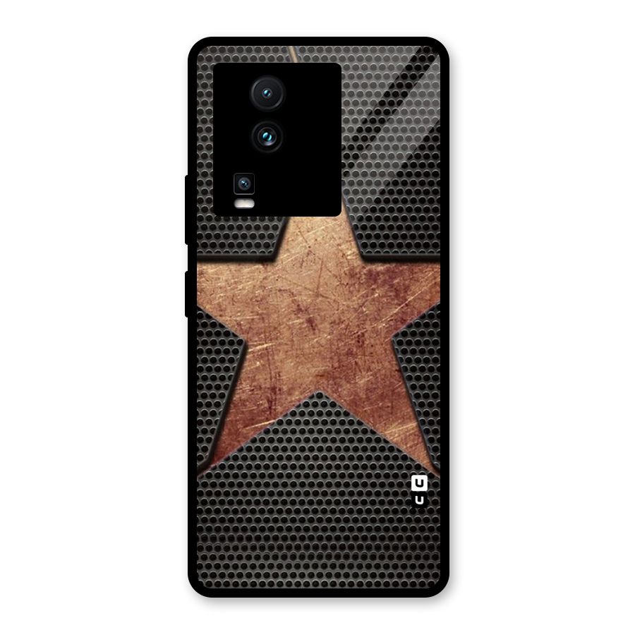 Rugged Gold Star Glass Back Case for Vivo iQOO Neo 7 Pro